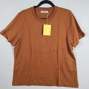 CDLP Women's T-Shirt Midweight Crew Neck Lyocell Cotton Cinnamon L